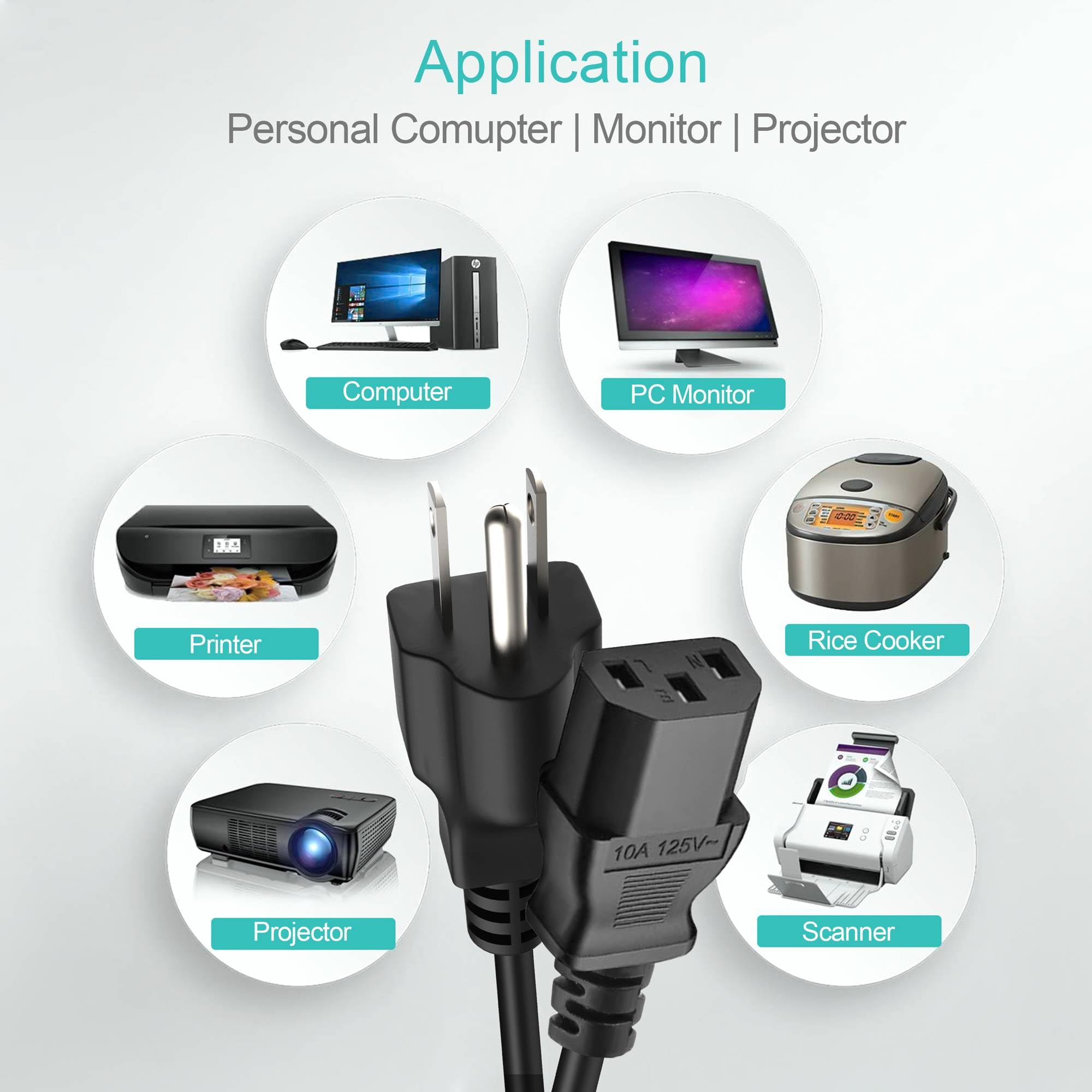 Amazon | ABLEGRID 6フィート 電源コードケーブル Fender Frontman 15R